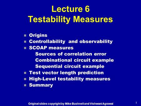 Lecture 6 Testability Measures