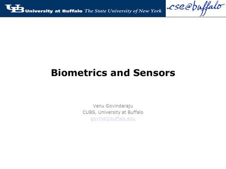 Biometrics and Sensors
