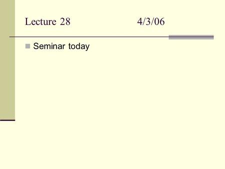 Lecture 284/3/06 Seminar today. Secondary Batteries (rechargeable) Lead Acid battery E° = 2.04 V Anode:Pb(s) + HSO 4 - (aq)  PbSO 4 (s) + H + + 2e -