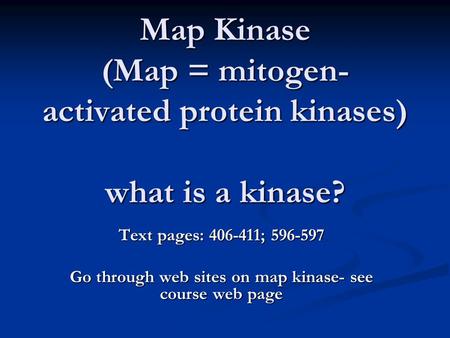 Map Kinase (Map = mitogen-activated protein kinases) what is a kinase?