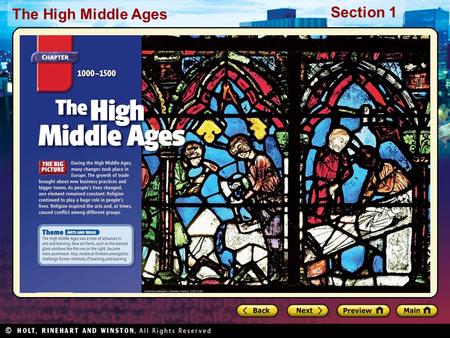 Section 1 The High Middle Ages. Section 1 The High Middle Ages.