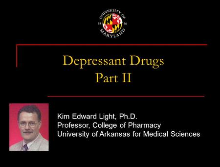Depressant Drugs Part II
