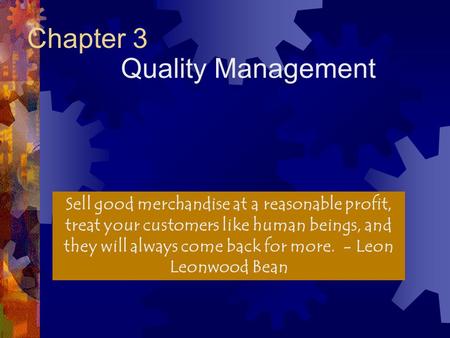 Chapter 3 Quality Management
