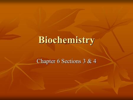 Biochemistry Chapter 6 Sections 3 & 4. Chemical Structure: Chemical Structure: O & H share electrons, but not equally O & H share electrons, but not equally.
