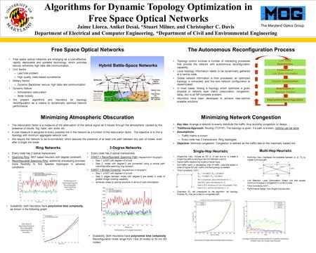 The Maryland Optics Group Multi-Hop View: Interfaces not available between (s, d): Try to create multi-hop path. Link Selection: Local Optimization: Select.