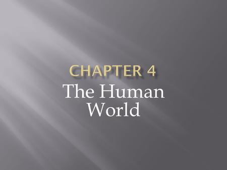 Chapter 4 The Human World.
