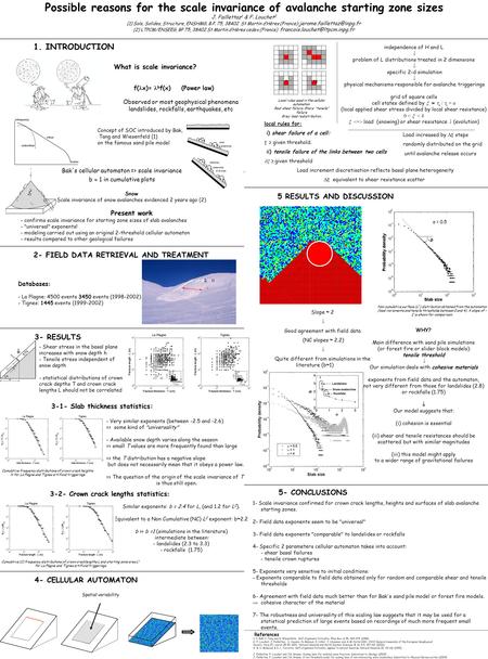Independence of H and L  problem of L distributions treated in 2 dimensions  specific 2-d simulation  physical mechanisms responsible for avalanche.