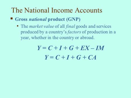 The National Income Accounts
