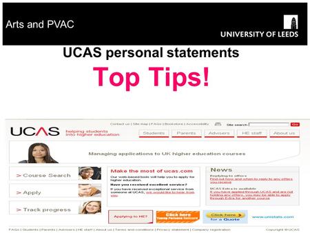 Arts and PVAC UCAS personal statements Top Tips!.