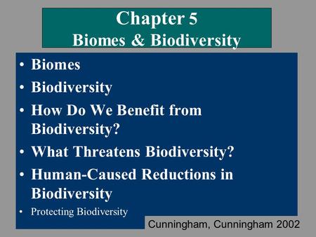 Chapter 5 Biomes & Biodiversity