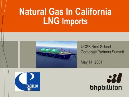 Natural Gas In California LNG Imports UCSB Bren School Corporate Partners Summit May 14, 2004.