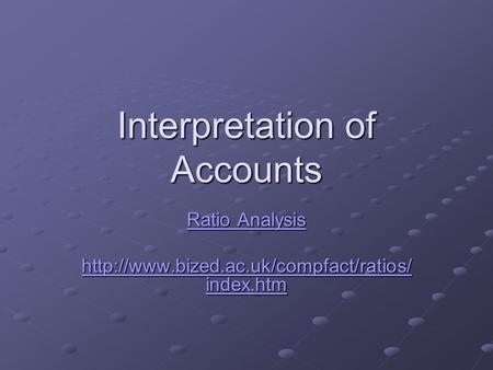 Interpretation of Accounts