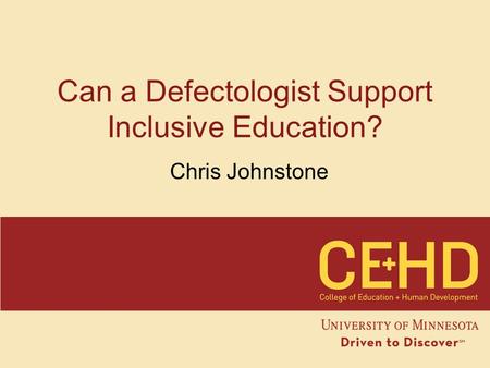 Can a Defectologist Support Inclusive Education?