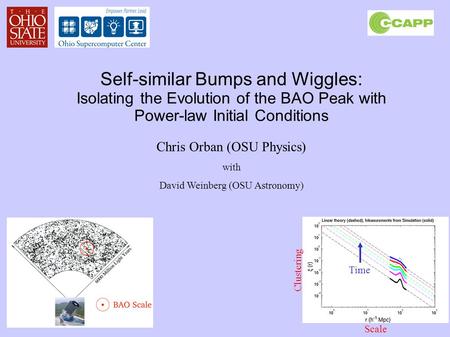 Self-similar Bumps and Wiggles: Isolating the Evolution of the BAO Peak with Power-law Initial Conditions Chris Orban (OSU Physics) with David Weinberg.