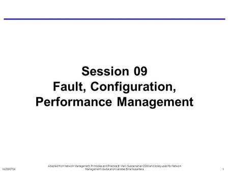 Fault, Configuration, Performance Management