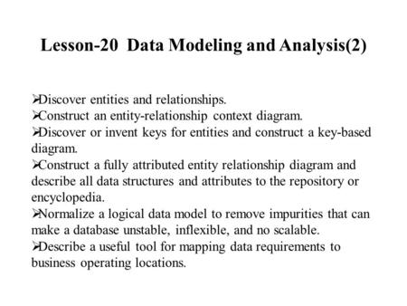 Lesson-20 Data Modeling and Analysis(2)