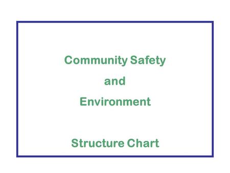 Community Safety and Environment Structure Chart.