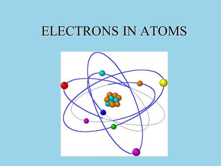 ELECTRONS IN ATOMS. Address of electrons in atoms.