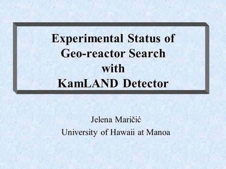 Experimental Status of Geo-reactor Search with KamLAND Detector