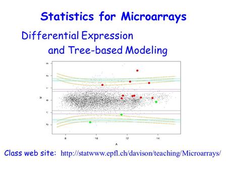 Differential Expression and Tree-based Modeling Class web site:  Statistics for Microarrays.