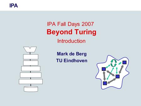 IPA IPA Fall Days 2007 Beyond Turing Introduction Mark de Berg TU Eindhoven.