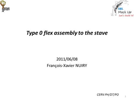 Type 0 flex assembly to the stave 2011/06/08 François-Xavier NUIRY CERN PH/DT/PO 1.