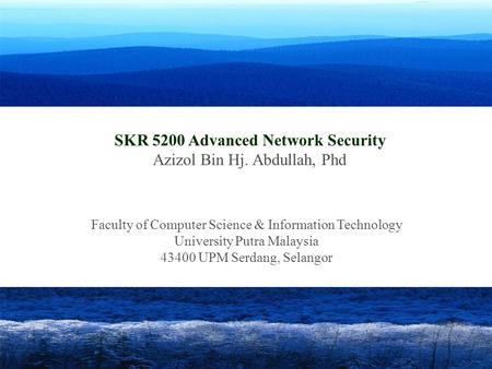 SKR 5200 Advanced Network Security