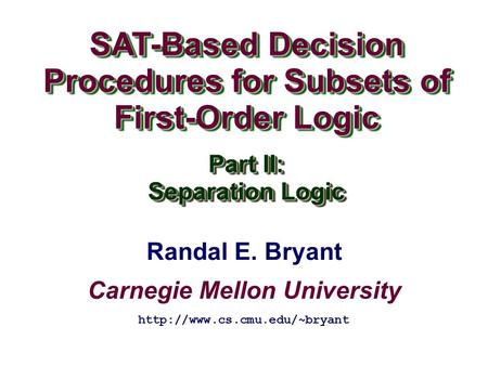 SAT-Based Decision Procedures for Subsets of First-Order Logic