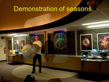 Demonstration of seasons. Procedure 1.Identify the corners of the room as North, South, East and West. 2. Student A is at the centre of the classroom.