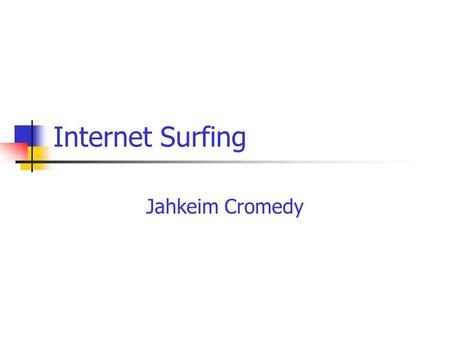 Internet Surfing Jahkeim Cromedy. Ask the Right Question Categorical Searches Yahoo User Generated Text-based searches Google AutoBot generated.