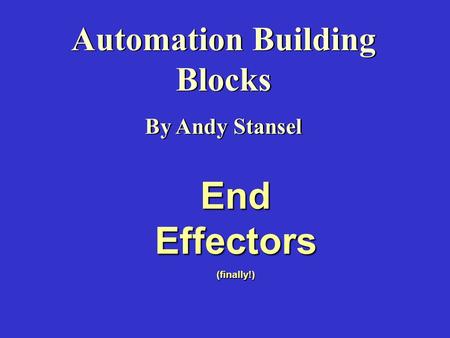 Automation Building Blocks