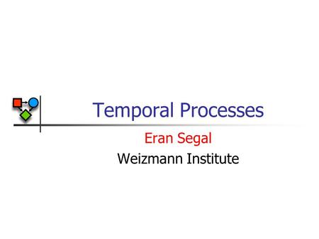 Temporal Processes Eran Segal Weizmann Institute.