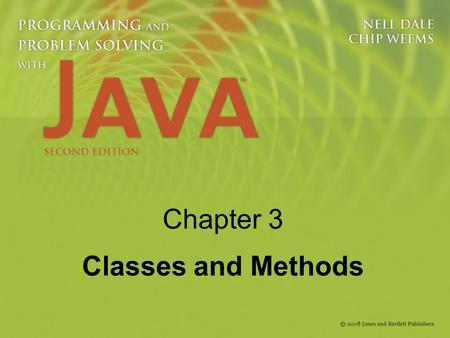 Chapter 3 Classes and Methods. 2 Knowledge Goals Appreciate the difference between a class in the abstract sense and a class as a Java construct Know.