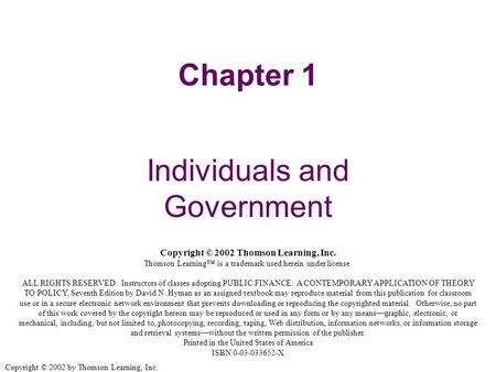 Individuals and Government