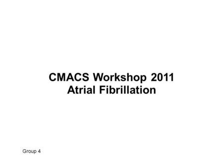 CMACS Workshop 2011 Atrial Fibrillation Group 4. .05.075.1.15.2.25.3 5555555 10 20 50 100 150 TFI TSO1 Values that could not be run by the CUDA program.