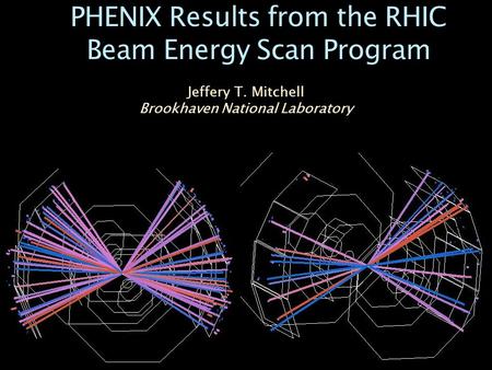 PHENIX Results from the RHIC Beam Energy Scan Program Jeffery T. Mitchell Brookhaven National Laboratory.