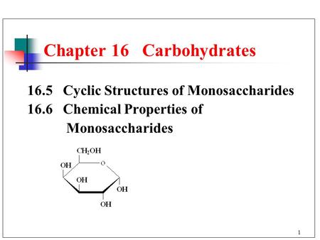 Chapter 16 Carbohydrates