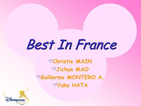 Best In France Christie MAIN Jichun MAO Guillermo MONTERO A. Yuka HATA.
