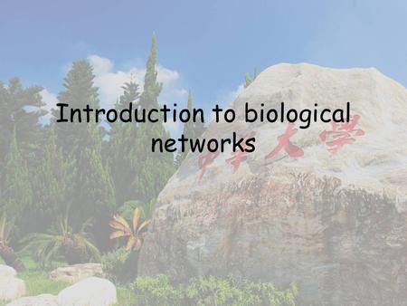 Introduction to biological networks. protein-gene interactions protein-protein interactions PROTEOME GENOME Citrate Cycle METABOLISM Bio-chemical reactions.