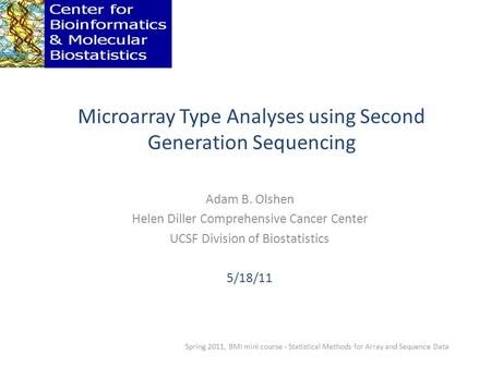 Microarray Type Analyses using Second Generation Sequencing
