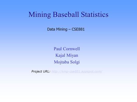Mining Baseball Statistics