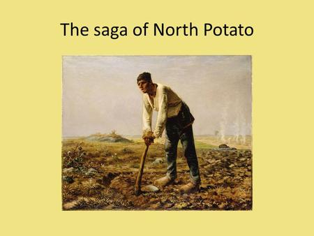 The saga of North Potato. Residents of the isolated country of North Potato subsist entirely on potatoes and fish. There are 1000 farmers in North Potato.