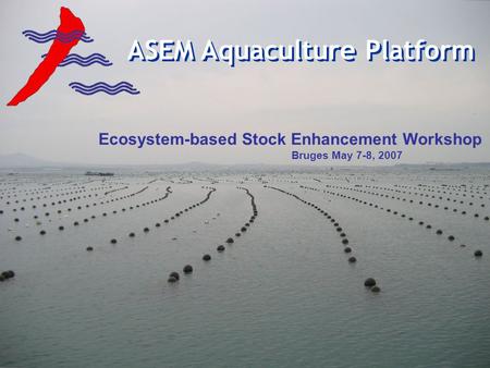 ASEM Aquaculture Platform Ecosystem-based Stock Enhancement Workshop Bruges May 7-8, 2007.