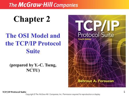 TCP/IP Protocol Suite 1 Copyright © The McGraw-Hill Companies, Inc. Permission required for reproduction or display. Chapter 2 The OSI Model and the TCP/IP.
