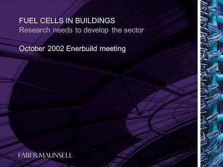 October 2002 Enerbuild meeting FUEL CELLS IN BUILDINGS Research needs to develop the sector.