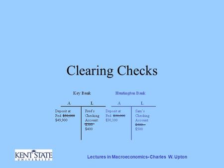 Lectures in Macroeconomics- Charles W. Upton Clearing Checks.