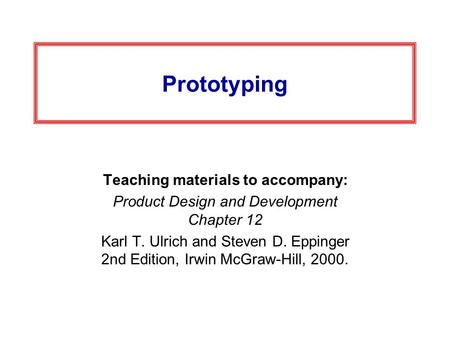 Teaching materials to accompany: