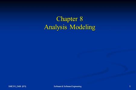 Chapter 8 Analysis Modeling
