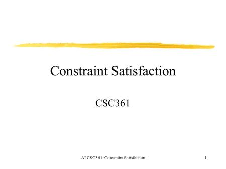 Constraint Satisfaction
