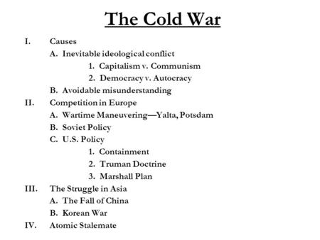 main causes of cold war